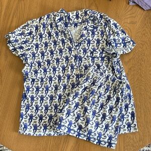 Roller Rabbit Woman’s Lovely Monkey Polo Pajama set. Medium + Dark Purple Color